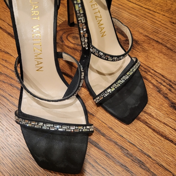 Stuart Weitzman Black Crystal Heels 7.5 - Picture 2 of 9